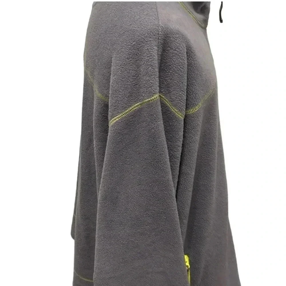 Cabela's Fleece Men's Full Zip Pockets Gray with Yellow Stitching Size 3ХLT